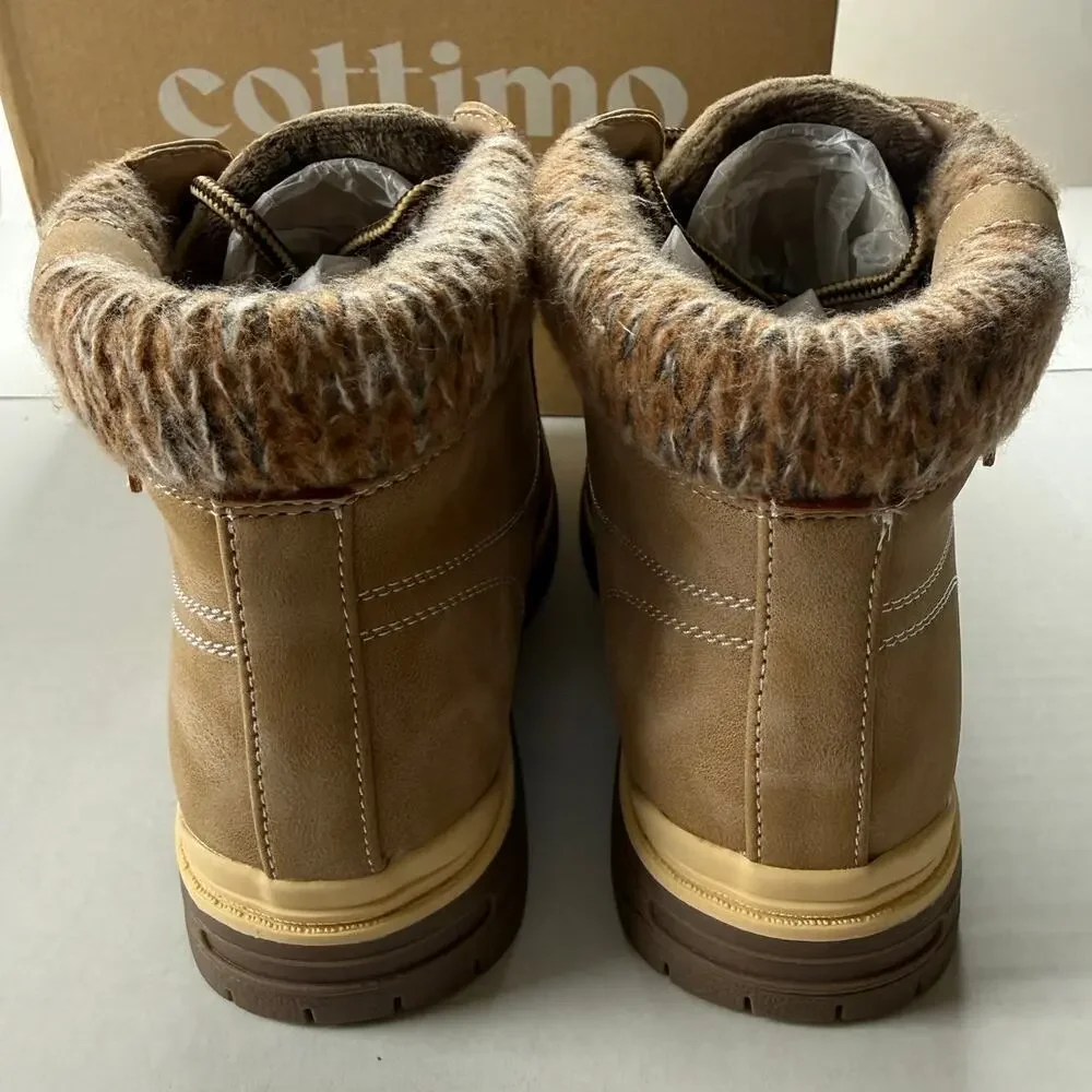 COTTIMO Women's Beige Snow Hiking Winter Boots Size 6